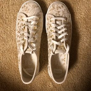 Rifle Paper Co. gold foil Keds